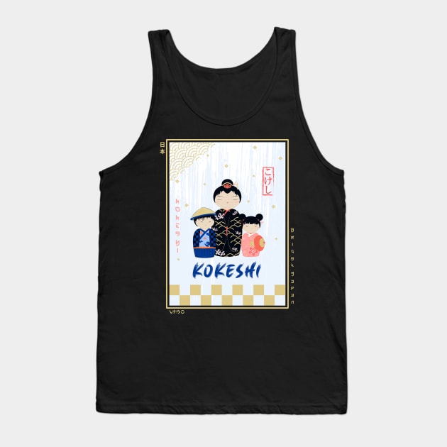 Kokeshi Ukiyo-e Tank Top by Wimido